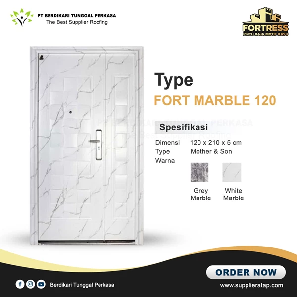 Premium Marble Fortress Pattern Steel Door