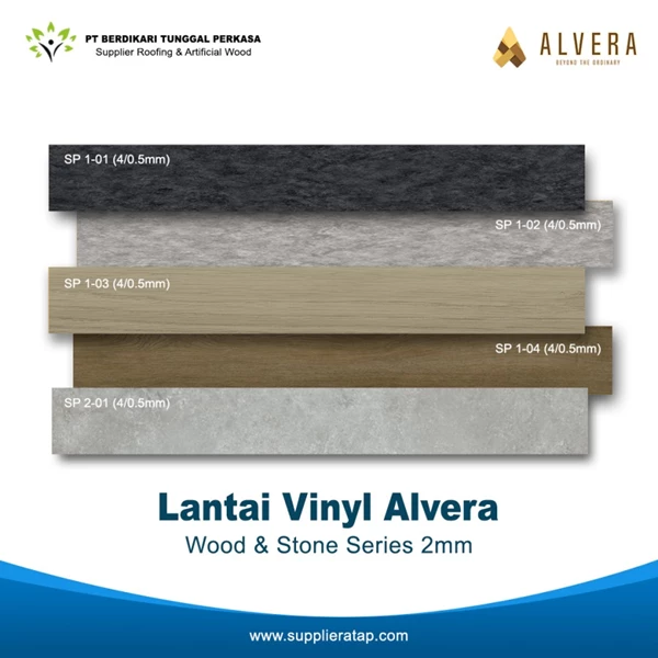 Lantai Vinyl Alvera 2mm Wood & Stone Series Per Box
