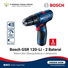 Mesin Bor Cordless - Bosch GSR 120-Li - 2 Baterai Mesin Bor Obeng Baterai dan Aksesoris 1