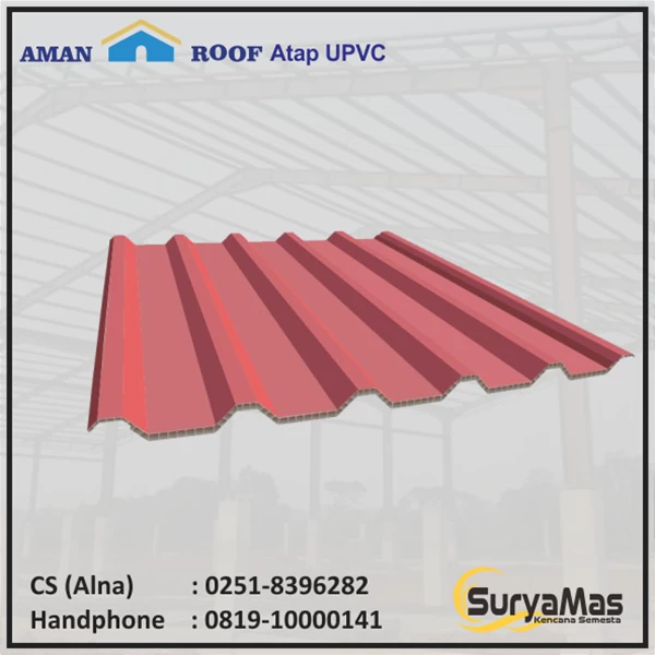 Atap UPVC Amanroof Eff 840 mm Merah