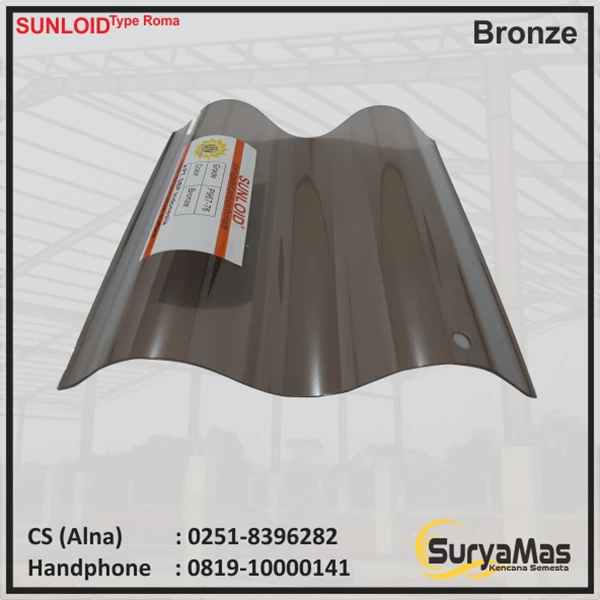 Roof Polycarbonate Sunloid 0.8 mm Roma Bronze