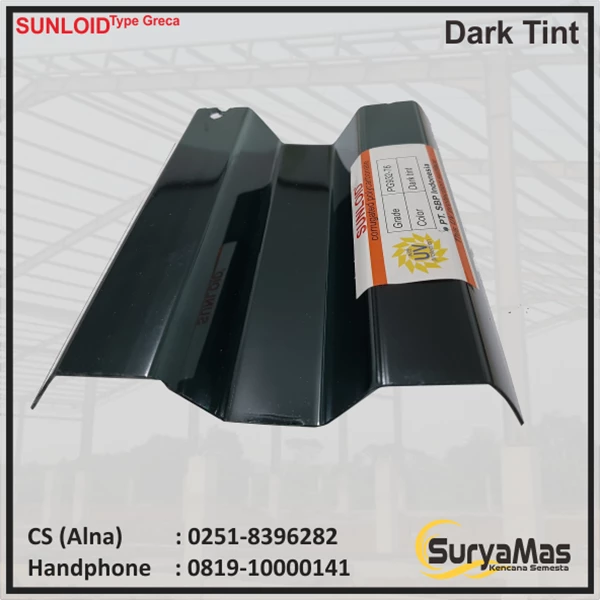 Atap Polycarbonate Sunloid 0.8 mm Greca Dark Tint