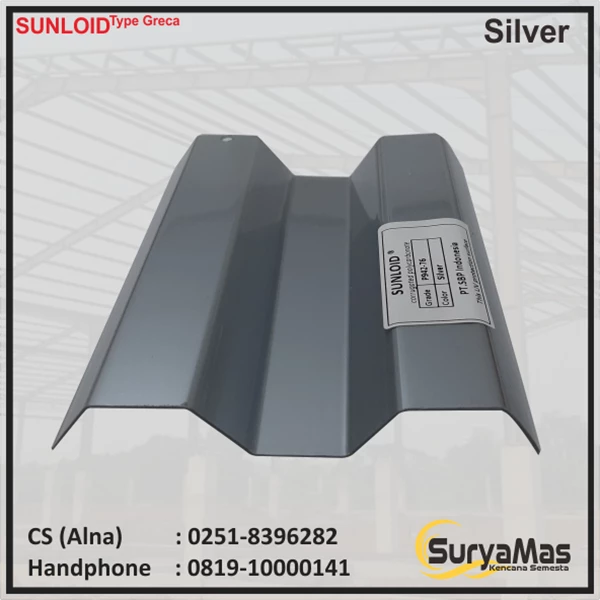Roof Polycarbonate Sunloid 0.8 mm Greca Silver