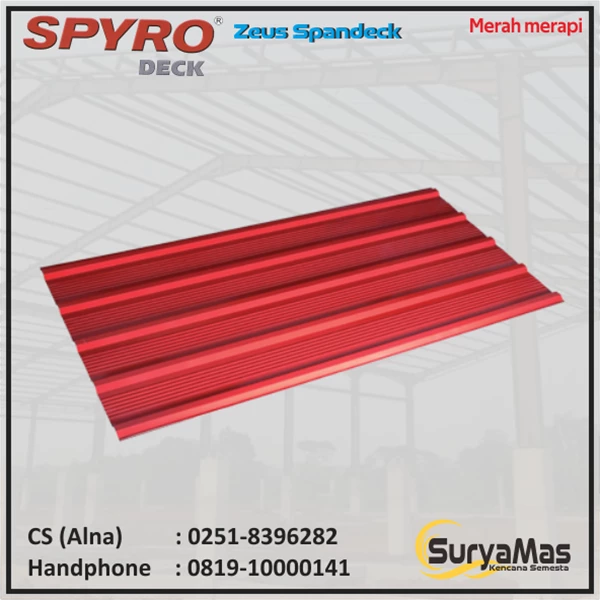 Spyro Spandek Roof Zeus Type Thick 0.30 mm Merah Merapi Color