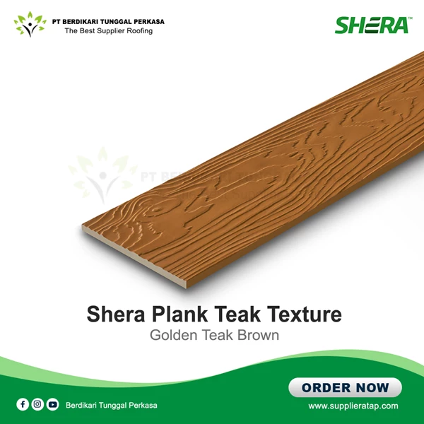 Artificial Wood / Kayu Shera Plank Coloured Smooth Texture