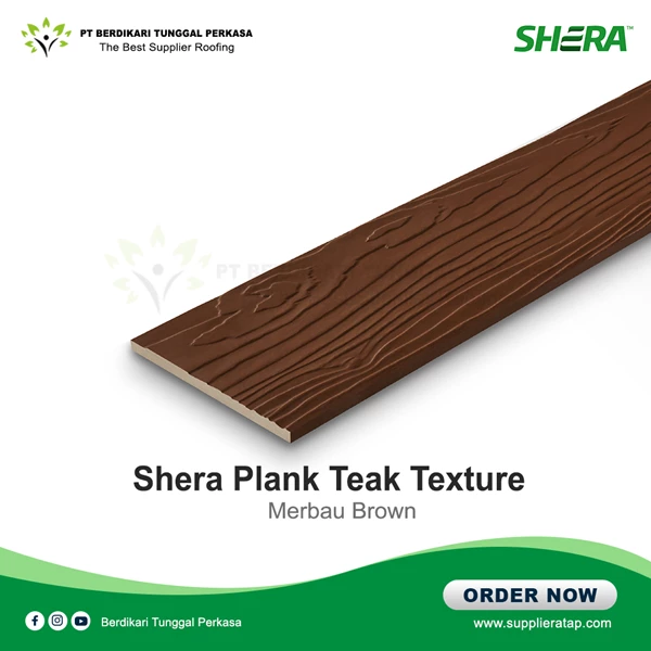 Artificial Wood / Kayu Shera Plank Coloured Smooth Texture