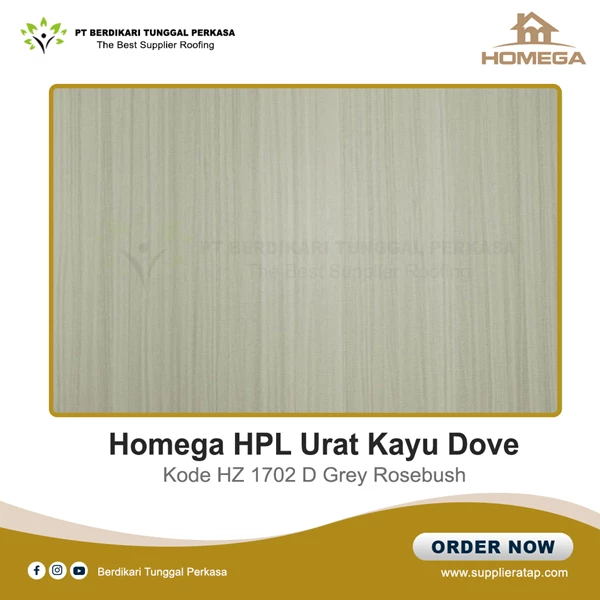 Pelapis Kayu HPL / Homega HPL Urat Kayu Dove