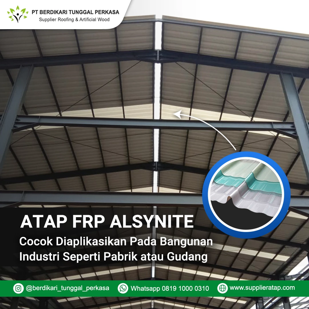 Atap FRP ALSYNITE Cocok Diaplikasikan Pada Pabrik Atau Gudang